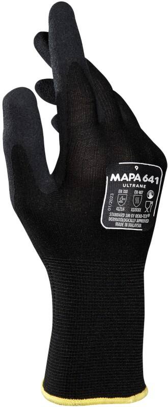 Mapa Professional Ultrane 641 Werkhandschoenen Nitrile Large (L) Zwart