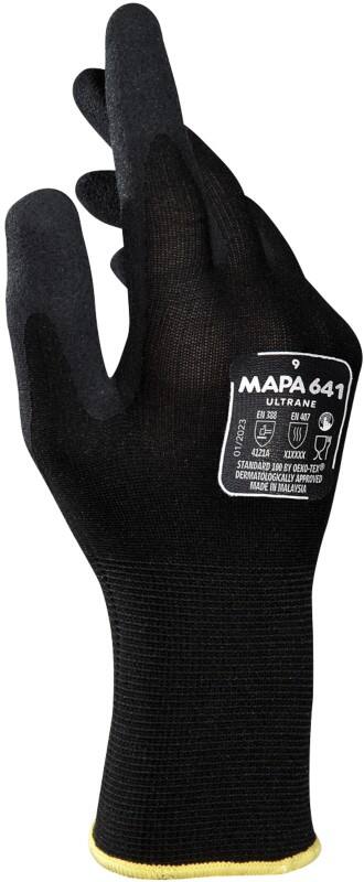 Mapa Professional Ultrane 641 Werkhandschoenen Nitrile Medium (M) Zwart