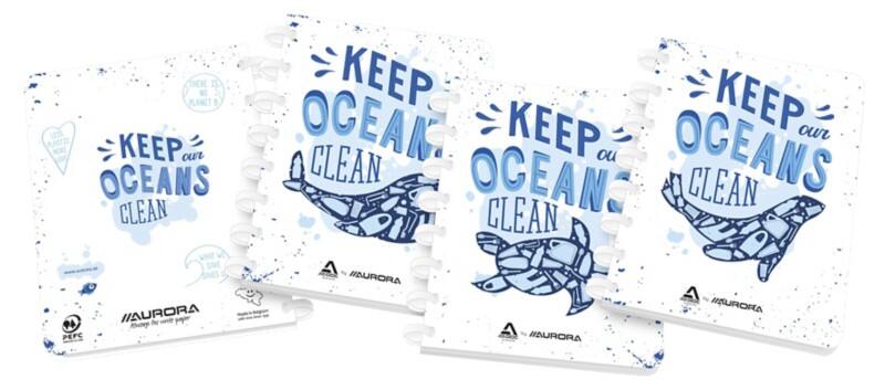 Adoc ADOC by Aurora Notitieboek A5 Geruit Plastic Oceaanafval Soepele kaft Wit Niet geperforeerd 144 Pagina's