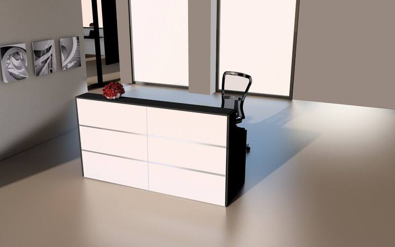 Kerkmann Receptietafel Antraciet, wit 2.000 x 800 x 1.100 mm