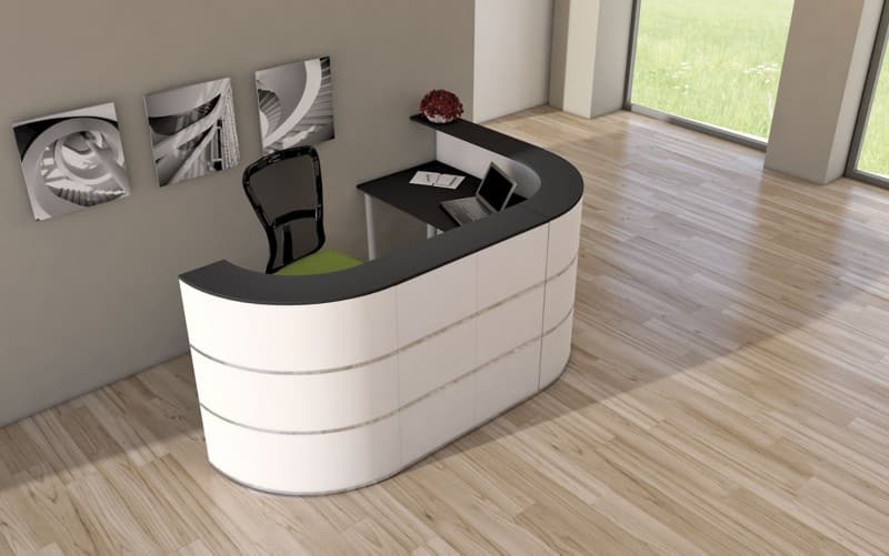 Kerkmann Receptietafel Antraciet, wit 2.600 x 1.800 x 1.100 mm