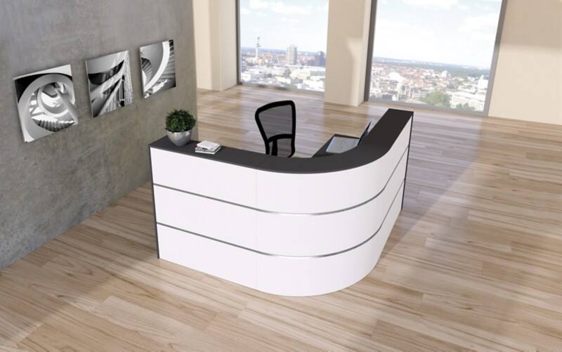 Kerkmann Receptietafel 21385110 Antraciet, wit 1.800 x 950 x 1.100 mm