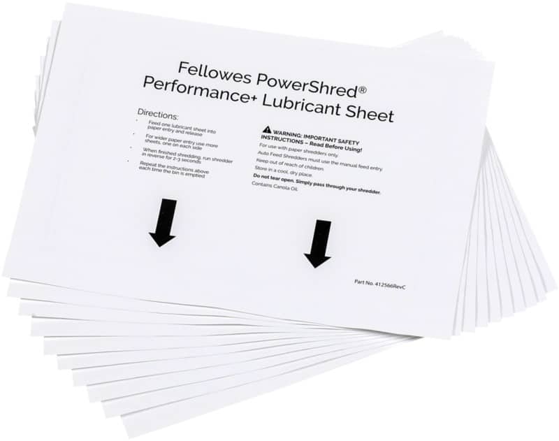 Fellowes Powershred Olievellen voor Cross-Cut, Mini-Cut en Micro-Cut versnipperaars 10 Stuks