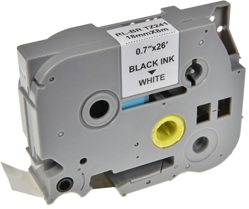 P-touch Labeltape Compatibel Brother TZe-241 5BRT241-WT Zelfklevend Zwart op Wit 18 mm x 8 m