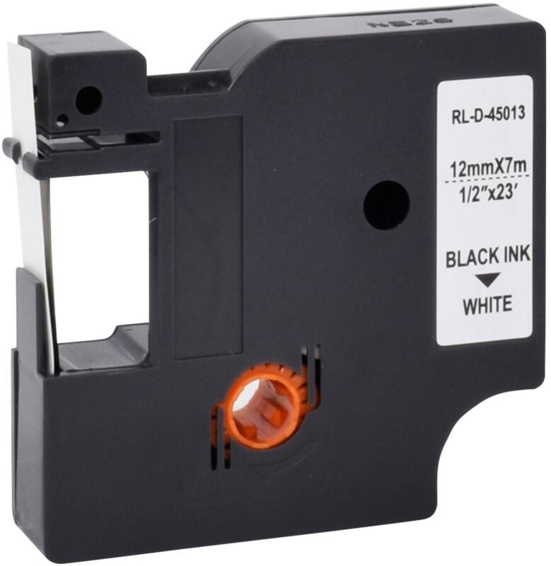 Etiketteertape D1 S0720530 / 45013 Compatibel Dymo Zelfklevend Zwart op Wit 12 mm x 7m
