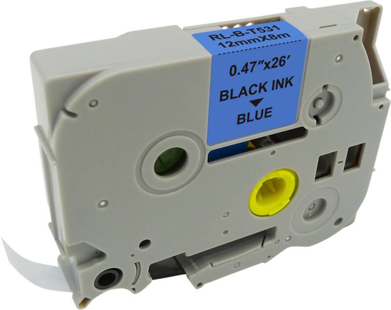 P-touch Labeltape Compatibel Brother TZe-531 5T531-WT Zelfklevend Zwart op Blauw 12 mm x 8 m