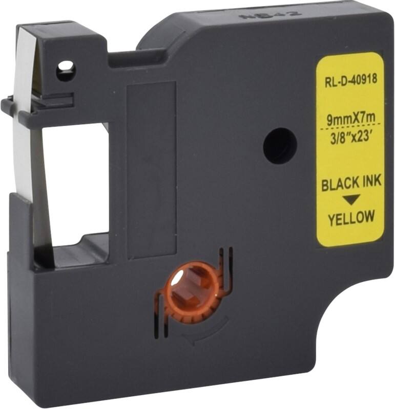 Etiketteertape D1 S0720730 / 40918 Compatibel Dymo Zelfklevend Zwart op Geel 9 mm x 7m