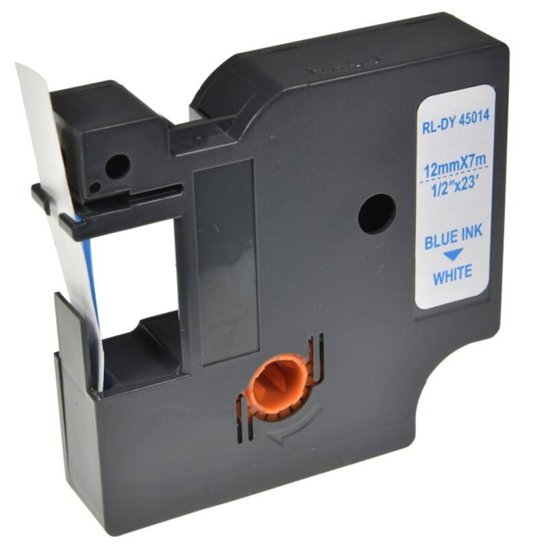 Etiketteertape D1 S0720540 / 45014 Compatibel Dymo Zelfklevend Blauw op Wit 12 mm x 7m