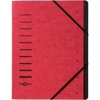 PAGNA Sorteermap A4 Effen Karton 12-delig Rood 24,5 x 0,5 x 32 cm (B x D x H)