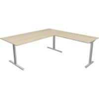 Kerkmann Bureau Form 2 L-vorm Ahorn Zilver 1.800 x 1.800 x 820 mm