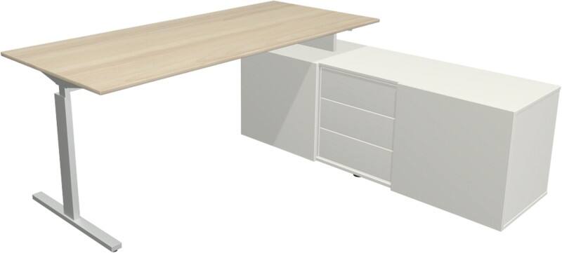 Kerkmann Form 2 Hoekbureau Ahorn T-Voet 3 Lades 740 mm (H)