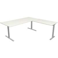 Kerkmann Bureau Form 2 L-vorm Wit Zilver 1.800 x 1.800 x 820 mm