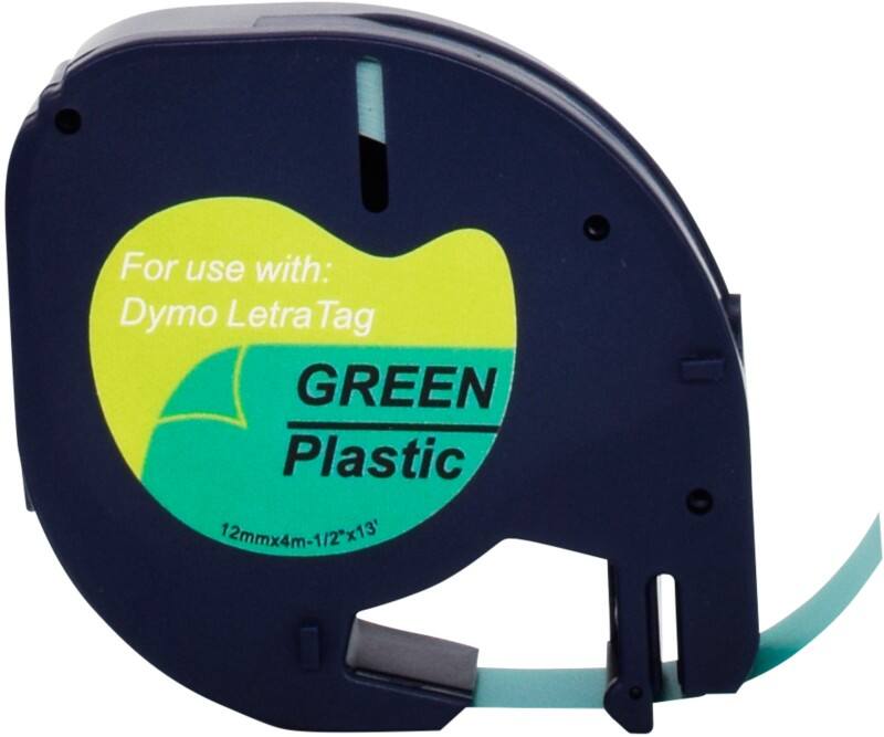 LT Etiketteertape Compatibel DYMO 91224 RL-D-91224 Zelfklevend Groen 12 mm x 4 m