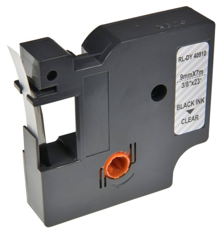 Etiketteertape D1 S0720670 / 40910 Compatibel Dymo Zelfklevend Zwart op Transparant 9 mm x 7m