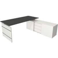 Kerkmann Form 4 Hoekbureau Grafiet Wang 3 Lades 1.950 (B) x 1.770 (D) x 740 (H) mm