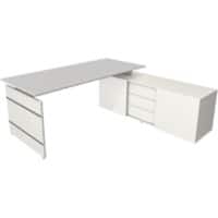 Kerkmann Form 4 Hoekbureau Lichtgrijs Wang 3 Lades 1.950 (B) x 1.770 (D) x 740 (H) mm
