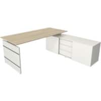 Kerkmann Form 4 Hoekbureau Wengé Wang 3 Lades 1.950 (B) x 1.770 (D) x 740 (H) mm