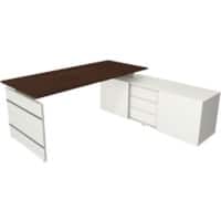Kerkmann Form 4 Hoekbureau Antraciet Wengé Wang 3 Lades 1.950 (B) x 1.770 (D) x 740 (H) mm