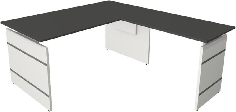 Kerkmann Form 4 Bureau L-vorm Antraciet Wang 1.600 (B) x 1.800 (D) x 760 (H) mm