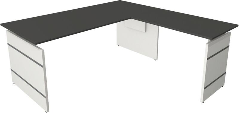 Kerkmann Form 4 Bureau L-vorm Antraciet Wang 1.800 (B) x 1.800 (D) x 760 (H) mm