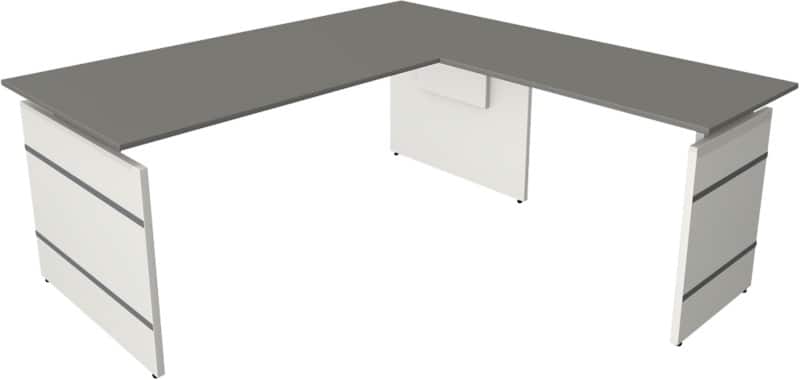 Kerkmann Form 4 Bureau L-vorm Grafiet Wang 1.800 (B) x 1.800 (D) x 760 (H) mm