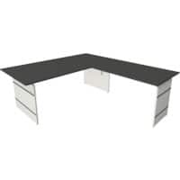 Kerkmann Form 4 Hoekbureau L-vorm Antraciet Wang 2.000 (B) x 2.200 (D) x 760 (H) mm