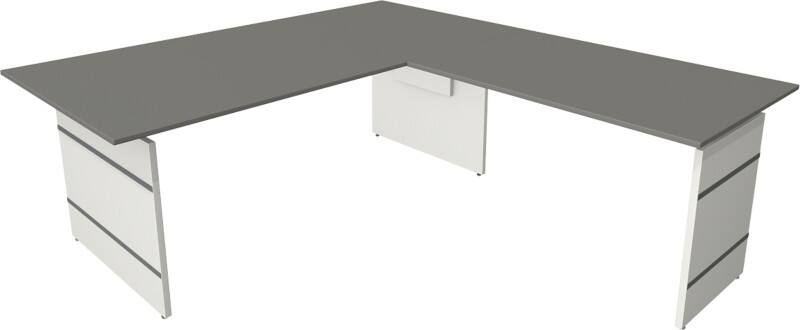 Kerkmann Form 4 Hoekbureau L-vorm Grafiet Wang 2.000 (B) x 2.200 (D) x 760 (H) mm