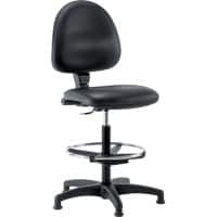BE130 Tekenstoel Kunstleer Zonder armleuning Zwart 110 kg MOD.111 640 x 640 x 1.330 mm 5 Wieltjes