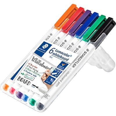 STAEDTLER Marker 301 Viltstift 1 mm Kleurenassortiment Pak van 6 stuks