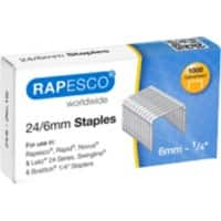 Rapesco Nietjes 24/6 S24607Z3 Staal Zilver 1000 Stuks