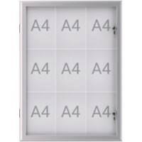 Maul MAULexcite Vitrine Magnetisch 9 x A4 Afsluitbaar Buiten 73,9 (B) x 2,8 (H) cm Zilver