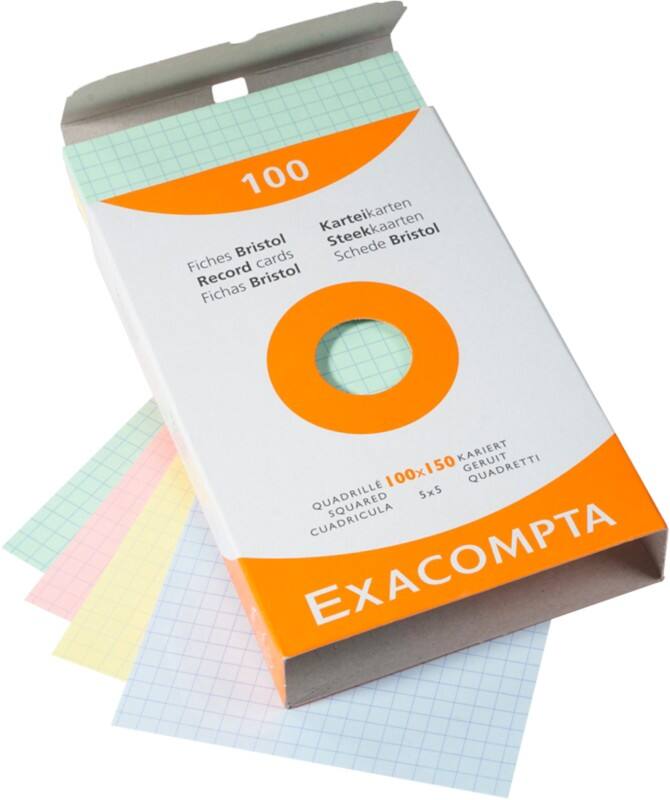 Exacompta Indexkaarten 13272E 100 x 150 mm Kleurenassortiment 10,2 x 15,3 x 2,5 cm Pak van 10