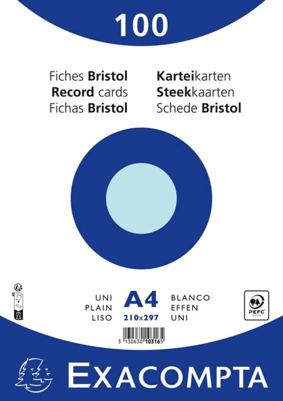 Exacompta Indexkaarten 10316E A4 Hemelsblauw 21 x 29,7 x 2,3 cm Pak van 10