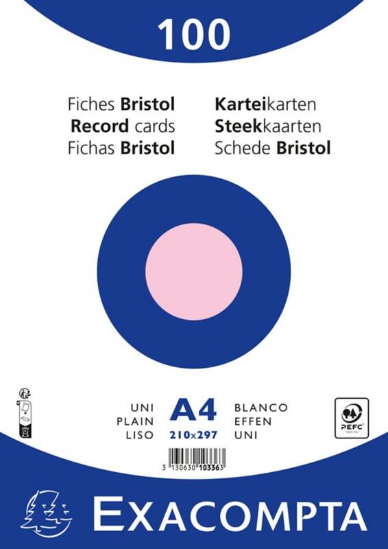 Exacompta Indexkaarten 10336E A4 Roze 21 x 29,7 x 2,3 cm Pak van 10
