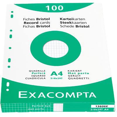 Exacompta Indexkaarten 13606E A4 Wit 21,3 x 30 x 2,5 cm Pak van 10