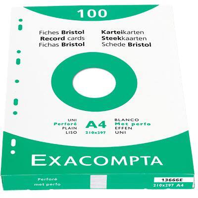 Exacompta Indexkaarten 13666E A4 Wit 21,3 x 30 x 2,5 cm Pak van 10