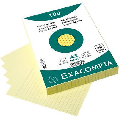 Exacompta Indexkaarten 10828SE A5 Geel 15 x 21,2 x 2,5 cm Pak van 10