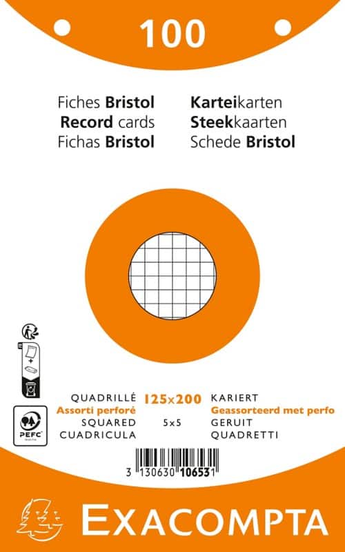 Exacompta Indexkaarten 10653E 125 x 200 mm Kleurenassortiment 12,7 x 20,3 x 2,5 cm Pak van 12