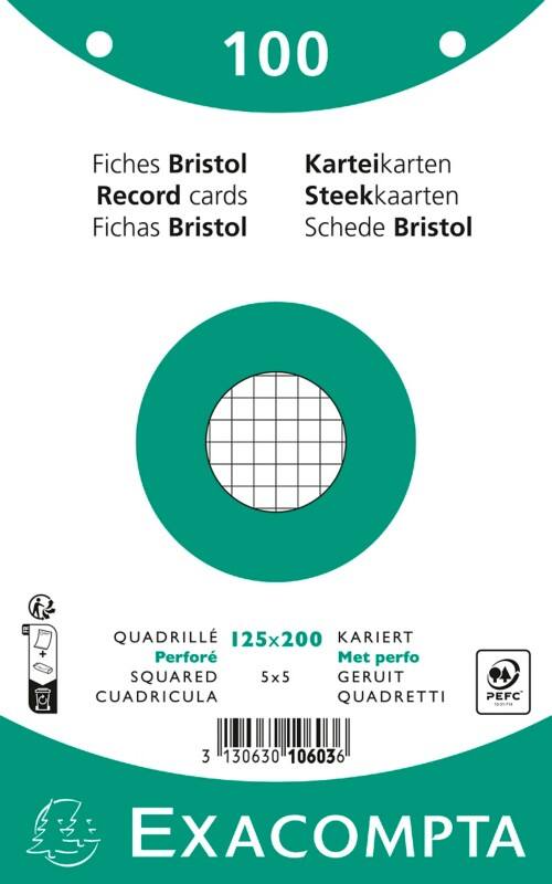 Exacompta Indexkaarten 10603E 125 x 200 mm Wit 12,7 x 20,3 x 2,5 cm Pak van 12