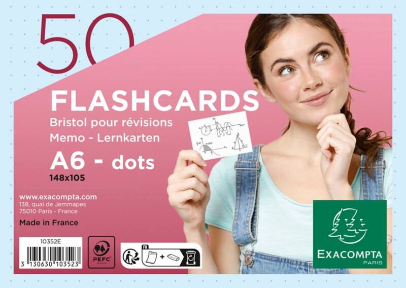 Exacompta Indexkaarten 10352E A6 Blauw 10,5 x 14,8 x 1,3 cm Pak van 19