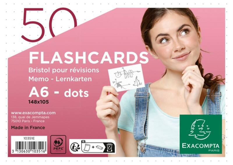 Exacompta Indexkaarten 10351E A6 Wit 10,5 x 14,8 x 1,3 cm Pak van 19