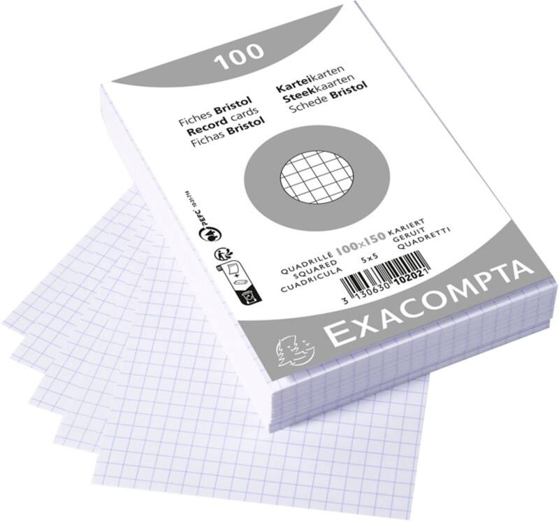 Exacompta Indexkaarten 10202E 100 x 150 mm Wit 10,2 x 15,3 x 2,5 cm Pak van 20