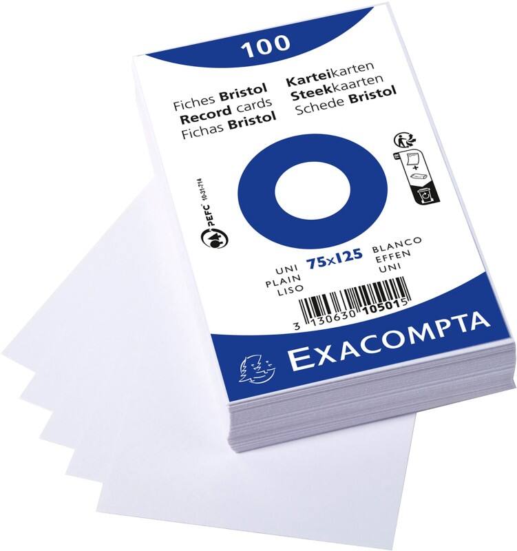 Exacompta Indexkaarten 10501E Wit 7,9 x 12,9 x 2,5 cm Pak van 20