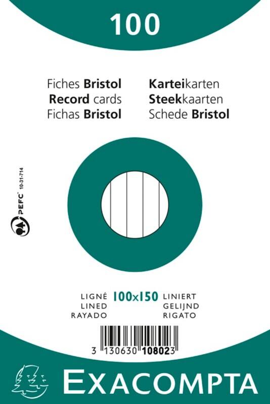 Exacompta Indexkaarten 10802X A6 Wit 10 x 15 x 2,3 cm Pak van 20