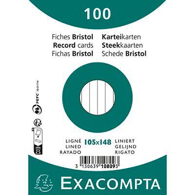 Exacompta Indexkaarten 10809SE A6 Wit 14,8 x 10,5 x 2 cm Pak van 20