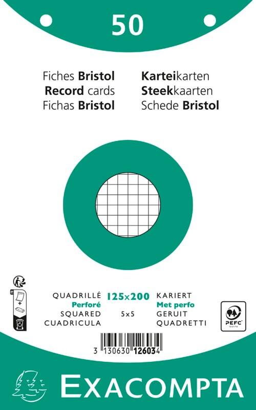 Exacompta Indexkaarten 12603E 125 x 200 mm Wit 12,7 x 20,3 x 1,1 cm Pak van 24