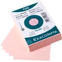 Exacompta Indexkaarten 10830SE A7 Roze 7,4 x 10,5 x 2,3 cm Pak van 40