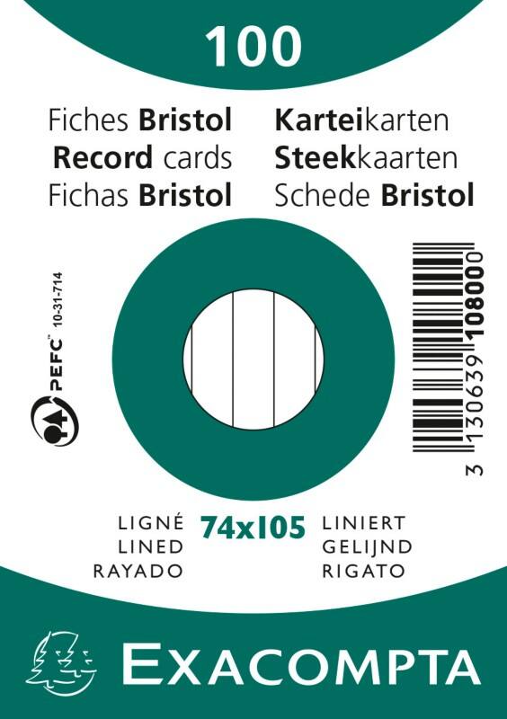 Exacompta Indexkaarten 10800SE A7 Wit 7,4 x 10,5 x 2,3 cm Pak van 40