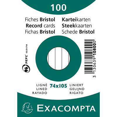 Exacompta Indexkaarten 10800SE A7 Wit 7,4 x 10,5 x 2,3 cm Pak van 40