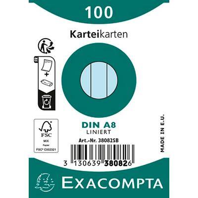 Exacompta Indexkaarten 38082SB Hemelsblauw 5,5 x 7,4 x 2,3 cm Pak van 48